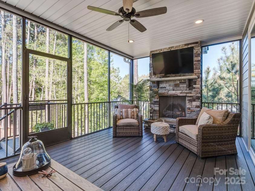 143 Robinson Ridge Drive, Mooresville, NC 28117.  MLS# CAR4246025, YatesRealty ID 15567. Screened In Porch w/ Gas Fire Place