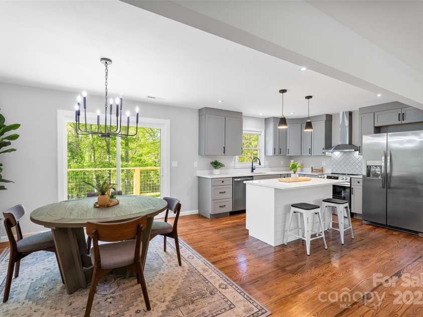 75 White Pine Drive, Fletcher, NC 28732.  MLS# CAR4251486, YatesRealty ID 15590. Dining Space and Kitchen