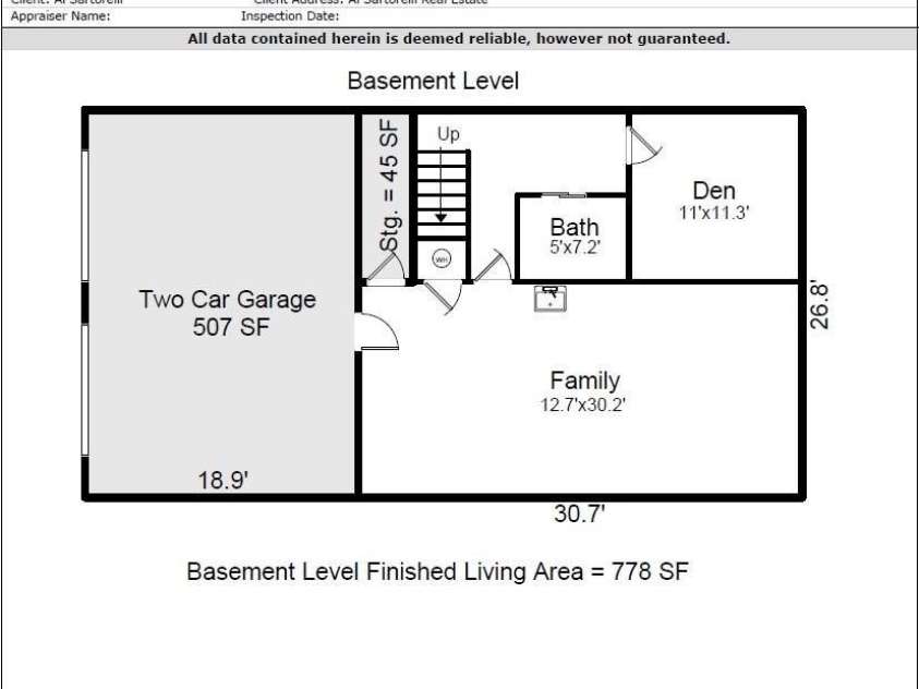 75 White Pine Drive, Fletcher, NC 28732.  MLS# CAR4251486, YatesRealty ID 15590. Lower Level Floorplan