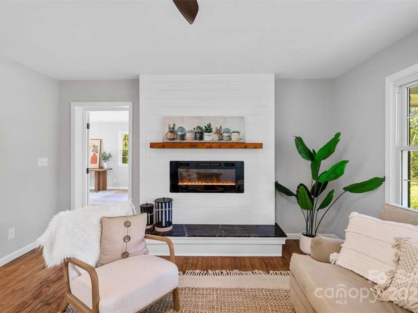 75 White Pine Drive, Fletcher, NC 28732.  MLS# CAR4251486, YatesRealty ID 15590. Main Living Room & Fireplace