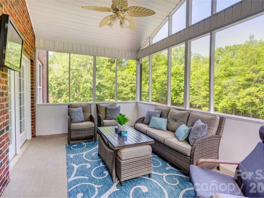 1390 Bennington Drive, Concord, NC 28027.  MLS# CAR4371953, YatesRealty ID 15633. Screened porch - morning coffee, elevated