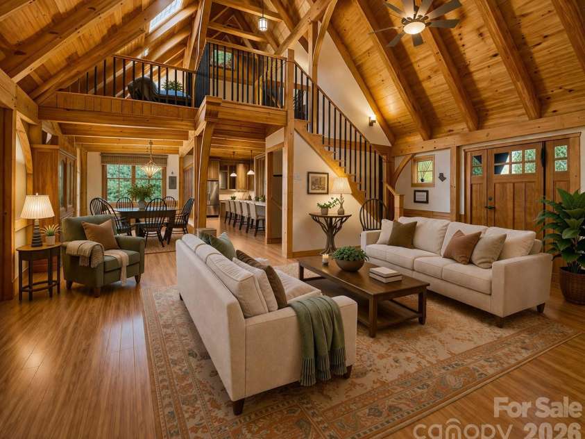 2320 Evans Road, Hendersonville, NC 28739.  MLS# CAR4366664, YatesRealty ID 15670. Great Room - Virtually staged