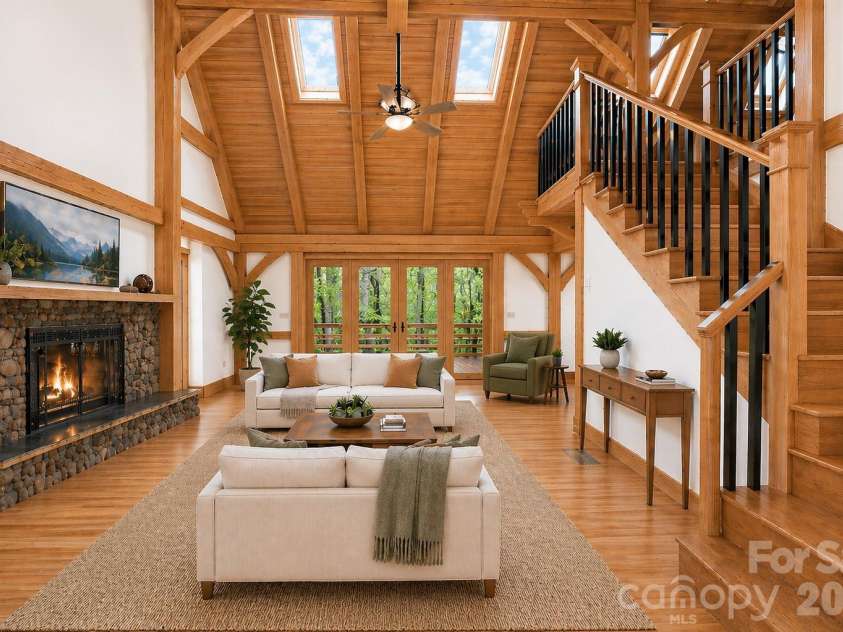 2320 Evans Road, Hendersonville, NC 28739.  MLS# CAR4366664, YatesRealty ID 15670. Great Room - Virtually staged