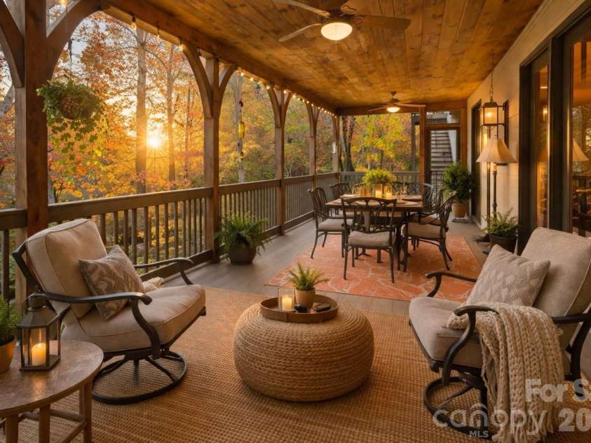 2320 Evans Road, Hendersonville, NC 28739.  MLS# CAR4366664, YatesRealty ID 15670. Rear Screened Entertainment - Virtually staged