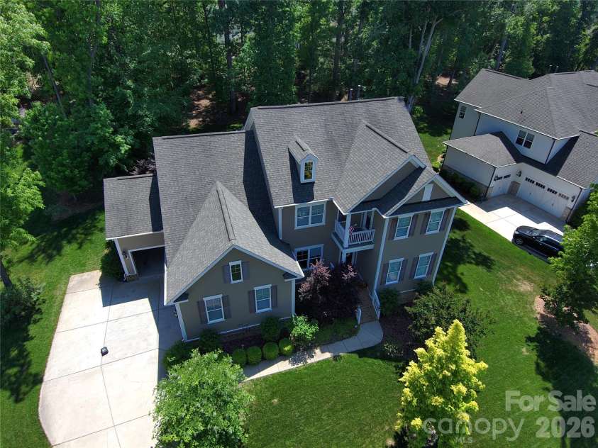 124 Shimmerlake Lane, Belmont, NC 28012.  MLS# CAR4372639, YatesRealty ID 15698. Exterior View from Above