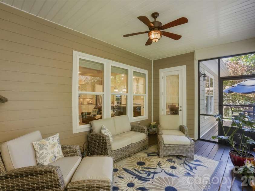 124 Shimmerlake Lane, Belmont, NC 28012.  MLS# CAR4372639, YatesRealty ID 15698. Screened Back Porch