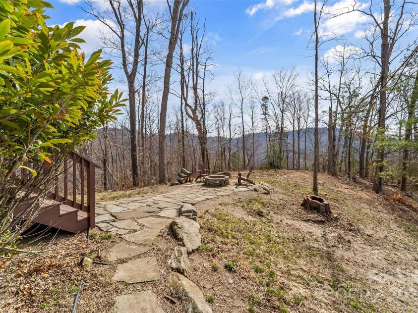 138 Appalachian Village Road, Asheville, NC 28804.  MLS# CAR4238974, YatesRealty ID 15784. Winter view of fire pit and mountain views