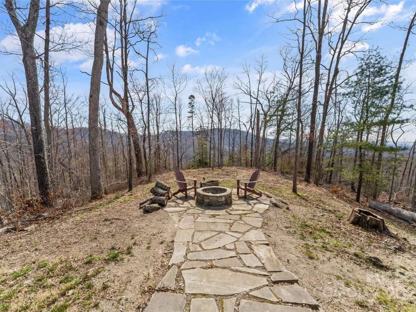 138 Appalachian Village Road, Asheville, NC 28804.  MLS# CAR4238974, YatesRealty ID 15784. Winter view of fire pit and mountain views