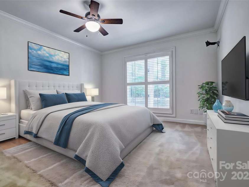 46 Timberidge Drive, Lake Wylie, SC 29710.  MLS# CAR4257088, YatesRealty ID 15789. Virtually staged bedroom