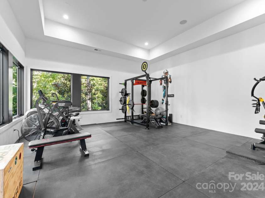 13702 Sage Thrasher Lane, Charlotte, NC 28278.  MLS# CAR4191491, YatesRealty ID 158. Lower Level Exercise Room