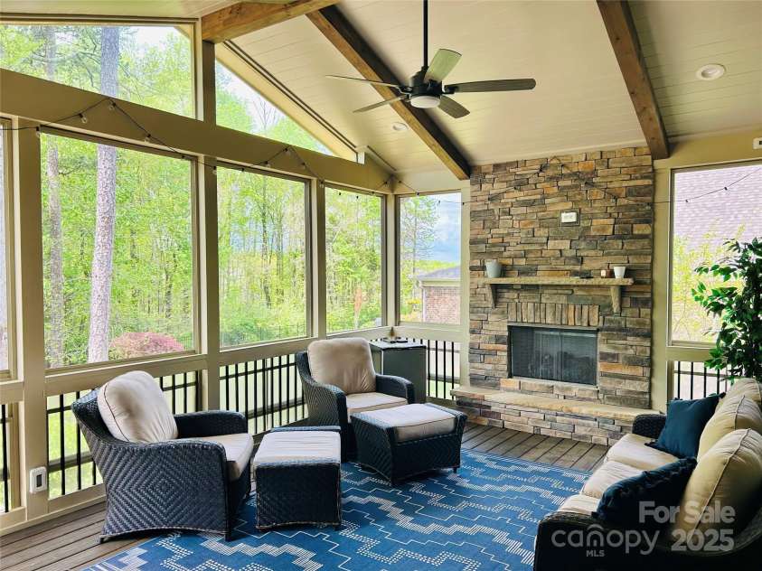 13044 Fen Court, Huntersville, NC 28078.  MLS# CAR4244817, YatesRealty ID 15813. Eze-Breeze 3 season room with gas fireplace