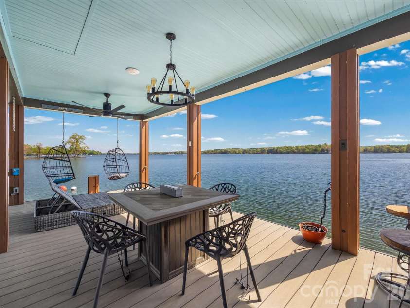 5280 Masons Ferry Road, Clover, SC 29710.  MLS# CAR4366323, YatesRealty ID 15826. Custom Dock Dining and Entertaining Areas