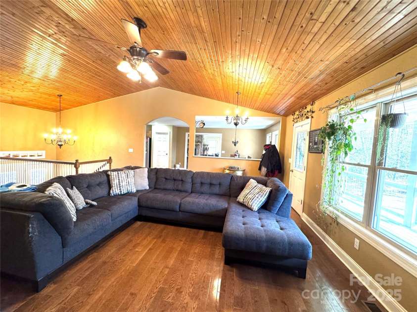 180 Dalton Lane, Black Mountain, NC 28711.  MLS# CAR4245129, YatesRealty ID 15847. Living room is open to dining, and kitchen