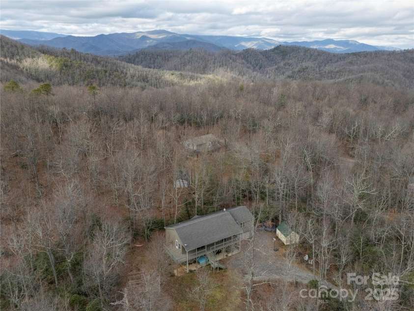180 Dalton Lane, Black Mountain, NC 28711.  MLS# CAR4245129, YatesRealty ID 15847. Privacy 15 minutes from downtown Black Mountain. Winter photo.