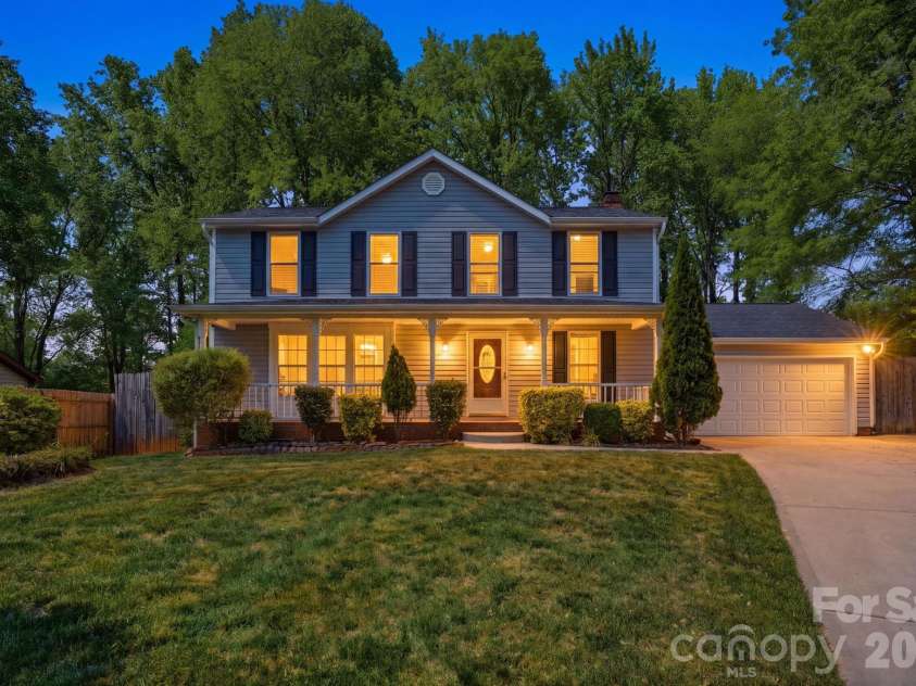 6839 Honey Hurst Lane, Charlotte, NC 28212.  MLS# CAR4370871, YatesRealty ID 15853. Twilight Digitally Enhanced