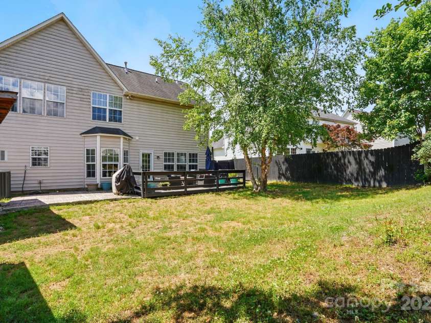 8833 Cavonnier Lane, Charlotte, NC 28216.  MLS# CAR4254092, YatesRealty ID 15858. Privacy fence and tree canopy