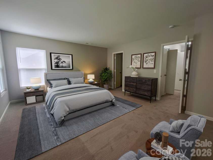 10242 Hugue Way, Charlotte, NC 28214.  MLS# CAR4372346, YatesRealty ID 15869. Primary Bedroom (virtually staged)