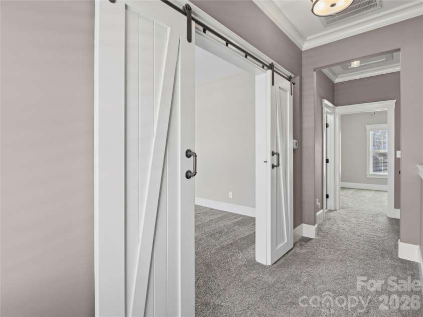 308 Rosemont Row, Belmont, NC 28012.  MLS# CAR4343510, YatesRealty ID 15883. Primary Bedroom Barn Door Entry