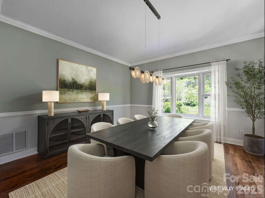 410 Lamp Post Drive, Zirconia, NC 28790.  MLS# CAR4345661, YatesRealty ID 15958. Virtually staged dining room