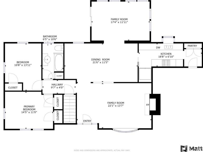 101 Jeanie Avenue, Black Mountain, NC 28711.  MLS# CAR4239479, YatesRealty ID 15995. Main Level Floorplan