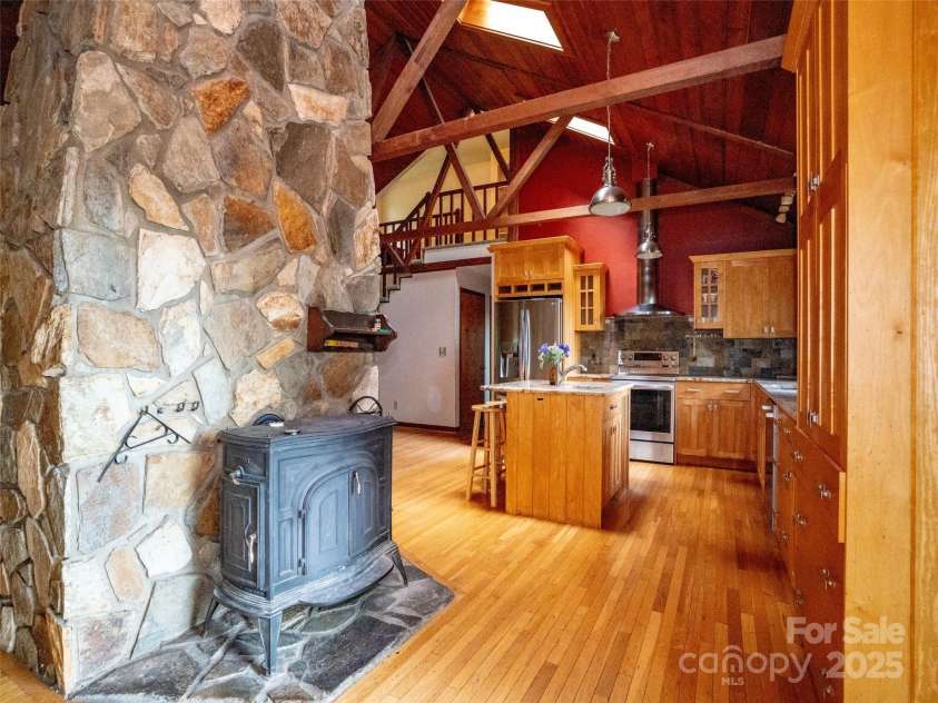 151 Heatherly Heights Road, Saluda, NC 28773.  MLS# CAR4257112, YatesRealty ID 16014. And a wood stove for added warmth