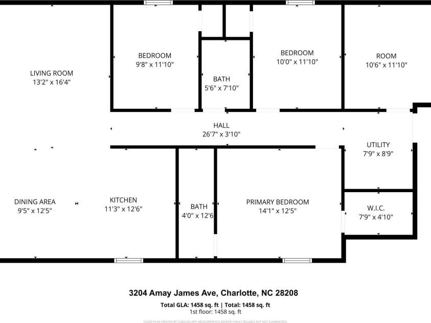 3204 Amay James Avenue, Charlotte, NC 28208.  MLS# CAR4369381, YatesRealty ID 16029. 