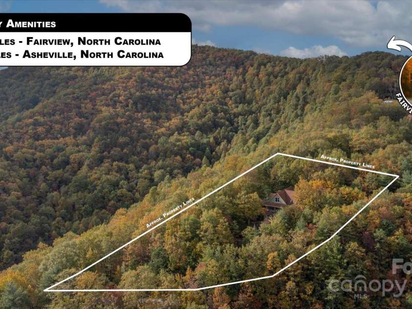 94 Davey Crockett Road, Fairview, NC 28730.  MLS# CAR4310188, YatesRealty ID 1603. Aerial Image - Nestled in the Mountains!