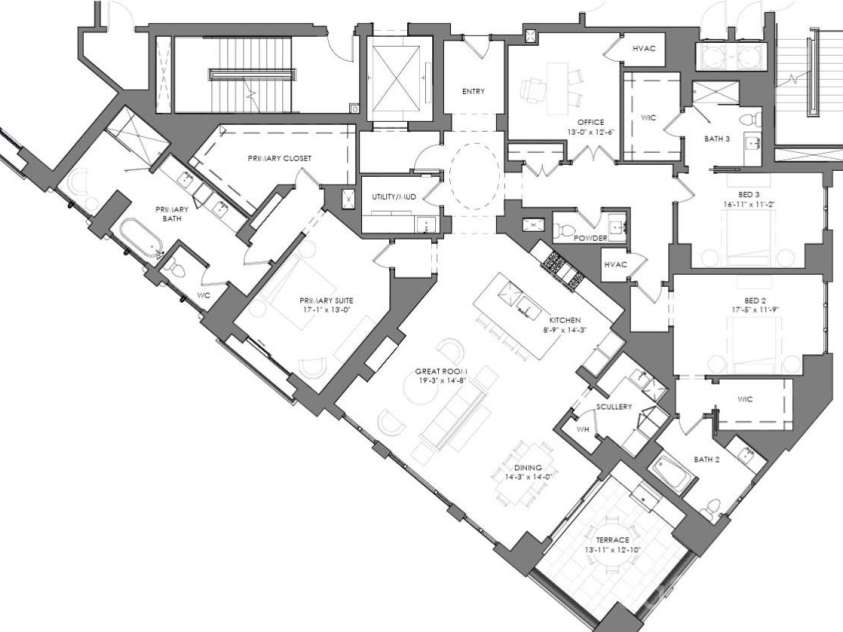 309 Laurel Avenue, Charlotte, NC 28207.  MLS# CAR4379645, YatesRealty ID 16036. Floor plan