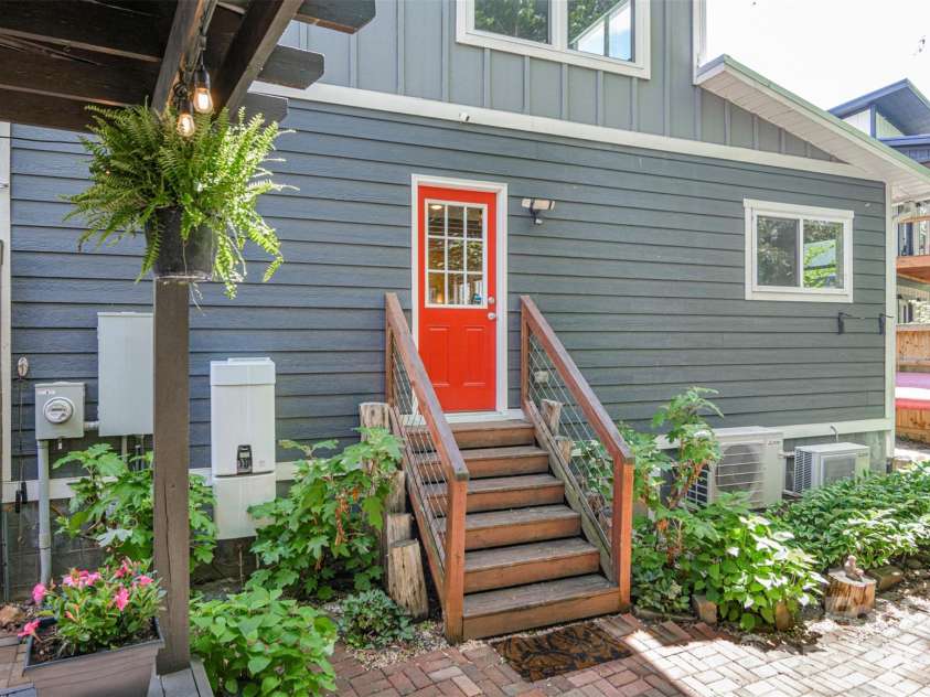 149 State Street, Asheville, NC 28806.  MLS# CAR4372886, YatesRealty ID 16038. Back Entry to Kitchen from Pergola