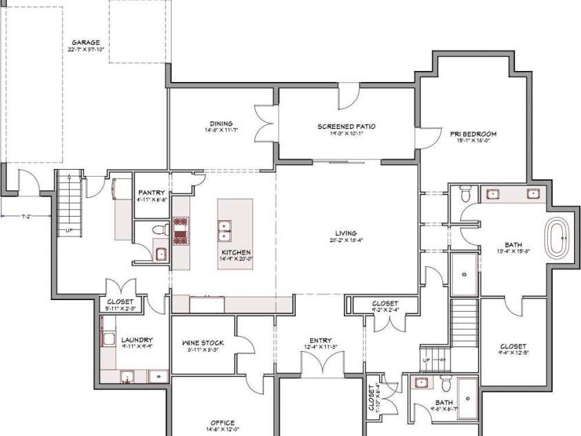 14228 Ryker Way, Davidson, NC 28036.  MLS# CAR4319295, YatesRealty ID 16043. First Floor Drawing 