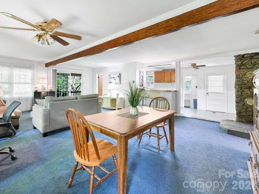 623 School Road, Asheville, NC 28803.  MLS# CAR4365936, YatesRealty ID 16044. Dining toward Kitchen