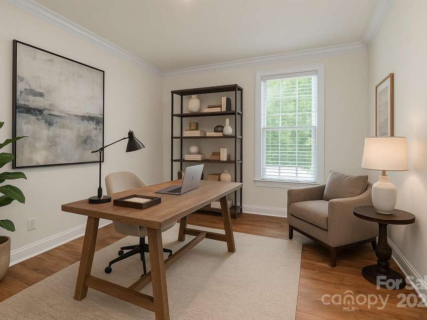 424 Preston Road, Mooresville, NC 28117.  MLS# CAR4252036, YatesRealty ID 16055. AI Staged main level office or bedroom