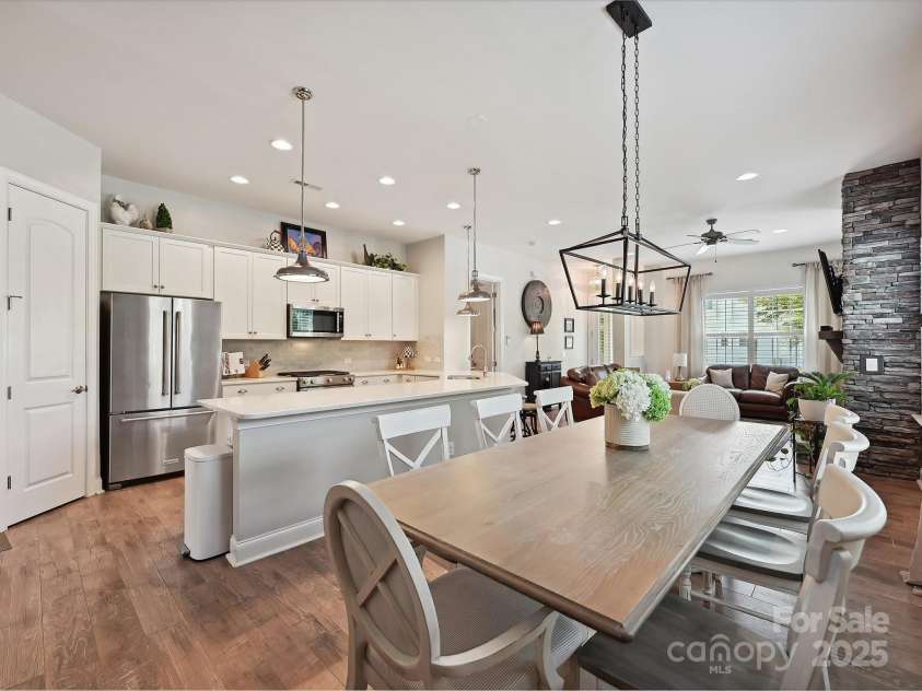 9405 Gladden Hill Lane, Pineville, NC 28134.  MLS# CAR4263103, YatesRealty ID 16090. Kitchen & Dining/Upgraded Lighting