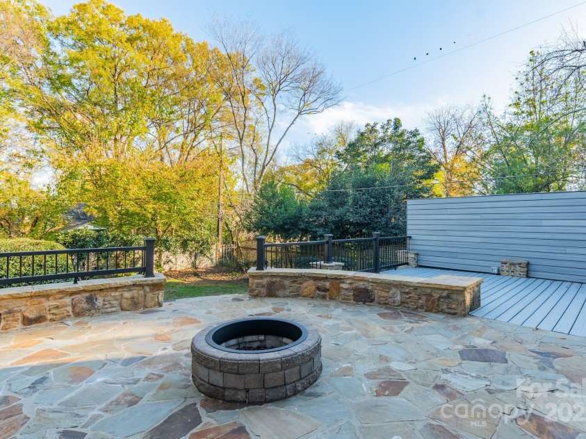 1333 Carlton Avenue, Charlotte, NC 28203.  MLS# CAR4211721, YatesRealty ID 16118. Back Stone Patio w/Built-in Fire Pit