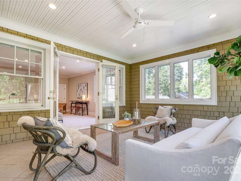 1333 Carlton Avenue, Charlotte, NC 28203.  MLS# CAR4211721, YatesRealty ID 16118. Enclosed & Screened Rooftop Patio w/skyline view in the winter