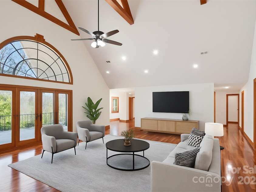 206 View Ridge Parkway, Leicester, NC 28748.  MLS# CAR4228261, YatesRealty ID 16135. Living Room Virtually Staged