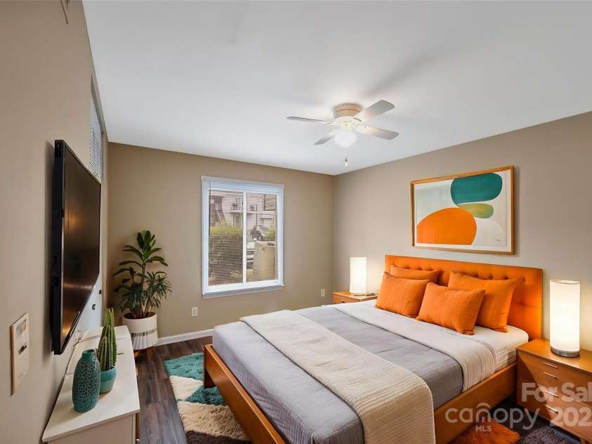 809 High Meadow Lane, Charlotte, NC 28217.  MLS# CAR4265246, YatesRealty ID 16138. Virtually staged primary bedroom