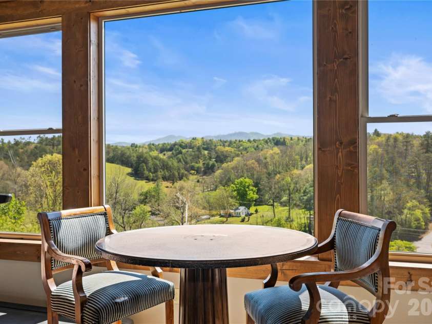 28 Gracie Lane, Weaverville, NC 28787.  MLS# CAR4361054, YatesRealty ID 16155. Large windows bring in natural light and showcase the surrounding mountain views.