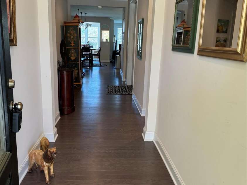 129 Johnson Manor Street, Mooresville, NC 28115.  MLS# CAR4197024, YatesRealty ID 16157. Looking inside from the front door, 1st bedroom or office off to the right