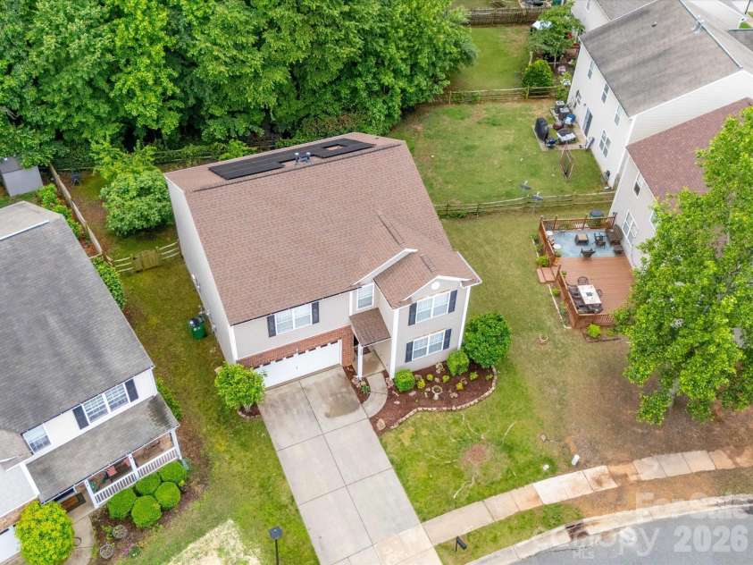 2306 Nettleton Court, Matthews, NC 28105.  MLS# CAR4346998, YatesRealty ID 16167. Aerial View
