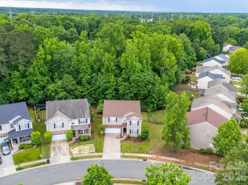 2306 Nettleton Court, Matthews, NC 28105.  MLS# CAR4346998, YatesRealty ID 16167. Aerial View
