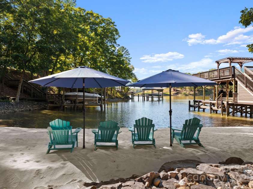 18420 Rosapenny Road, Charlotte, NC 28278.  MLS# CAR4240682, YatesRealty ID 16172. Your Beach area with double deck dock on right side