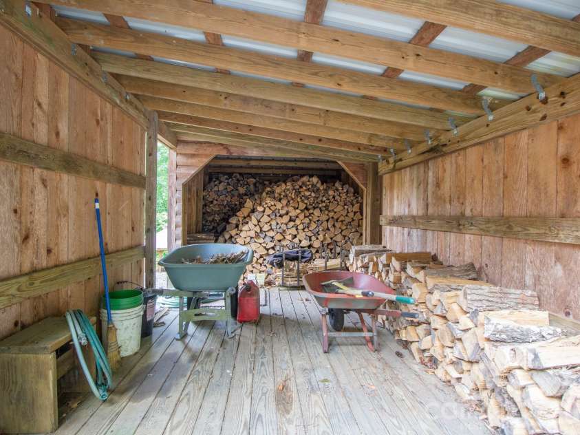 2811 Poplar Creek Road, Green Mountain, NC 28740.  MLS# CAR4370609, YatesRealty ID 16187. Firewood and storage