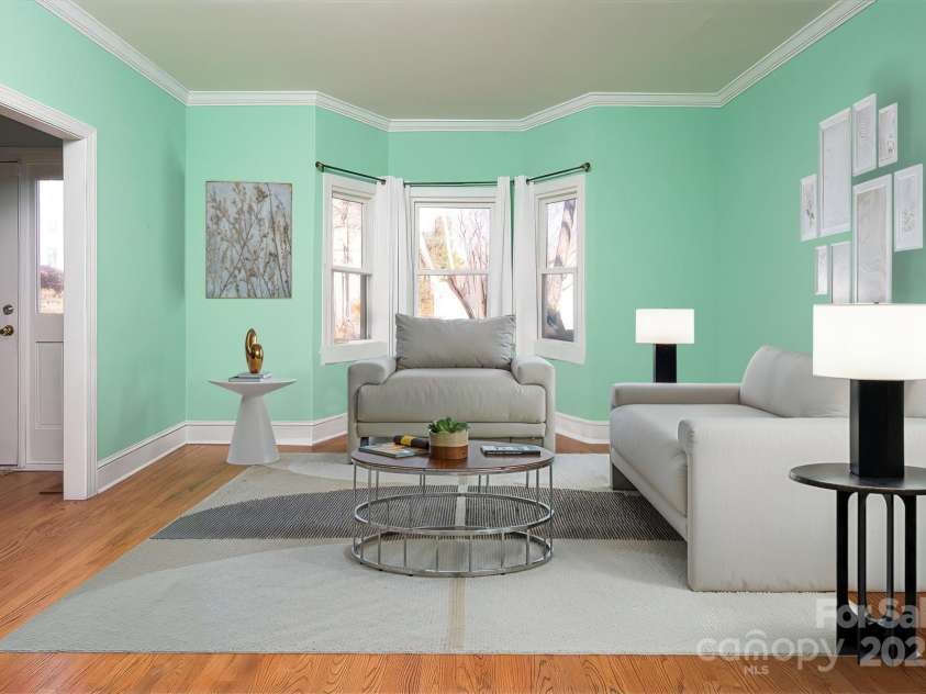 7007 Chapparall Lane, Charlotte, NC 28215.  MLS# CAR4223263, YatesRealty ID 16192. Formal Living Room or flex space (virtually staged)