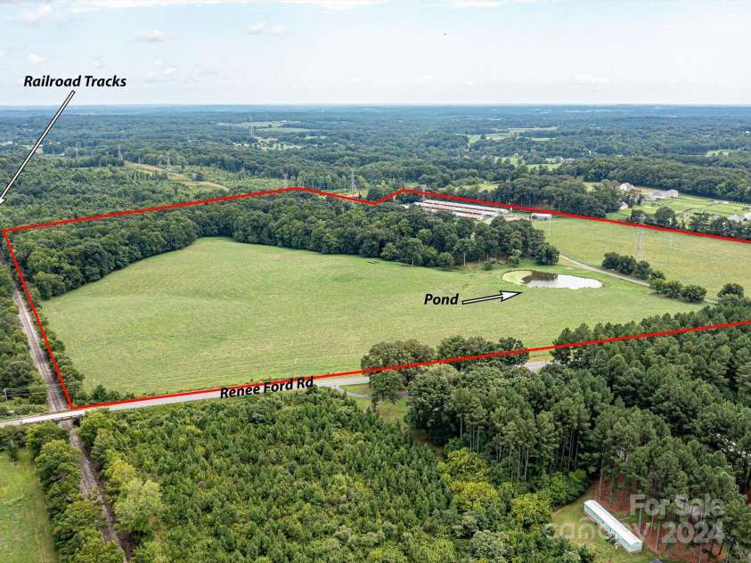 12136 Renee Ford Road, Stanfield, NC 28163.  MLS# CAR4165972, YatesRealty ID 162. The 77 acres borders Renee Ford Rd with city water