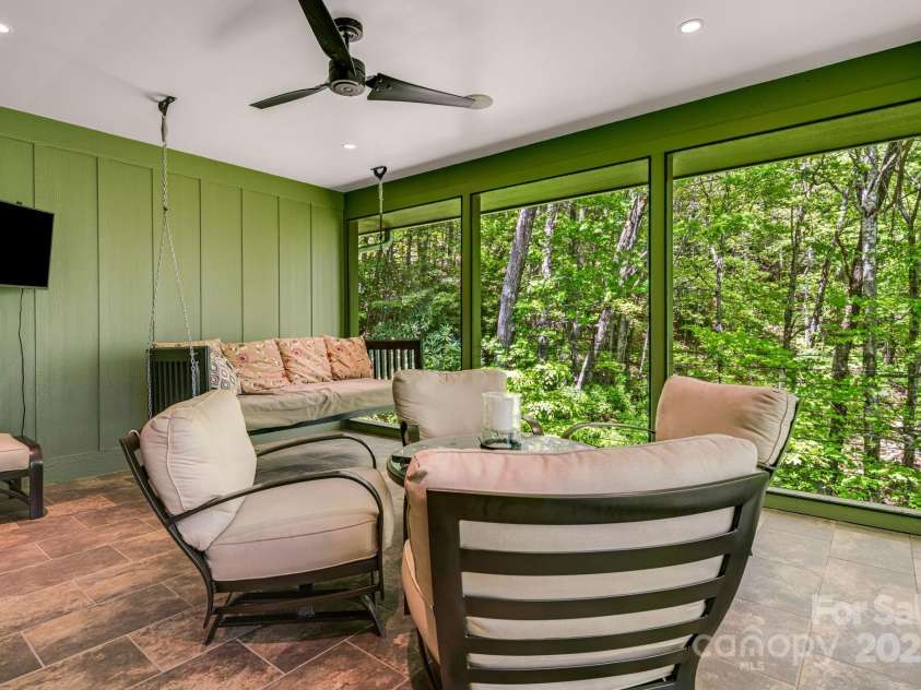 1760 Winding Creek Drive, Waynesville, NC 28786.  MLS# CAR4264715, YatesRealty ID 16223. Screened porch (1)