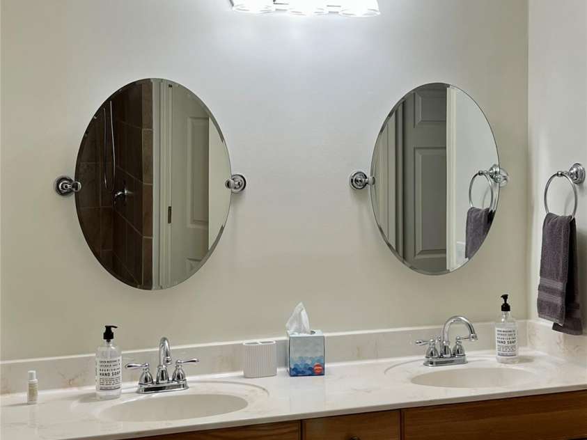 111 Burning Tree Lane, Flat Rock, NC 28731.  MLS# CAR4375443, YatesRealty ID 16248. Master bathroom with double vanities