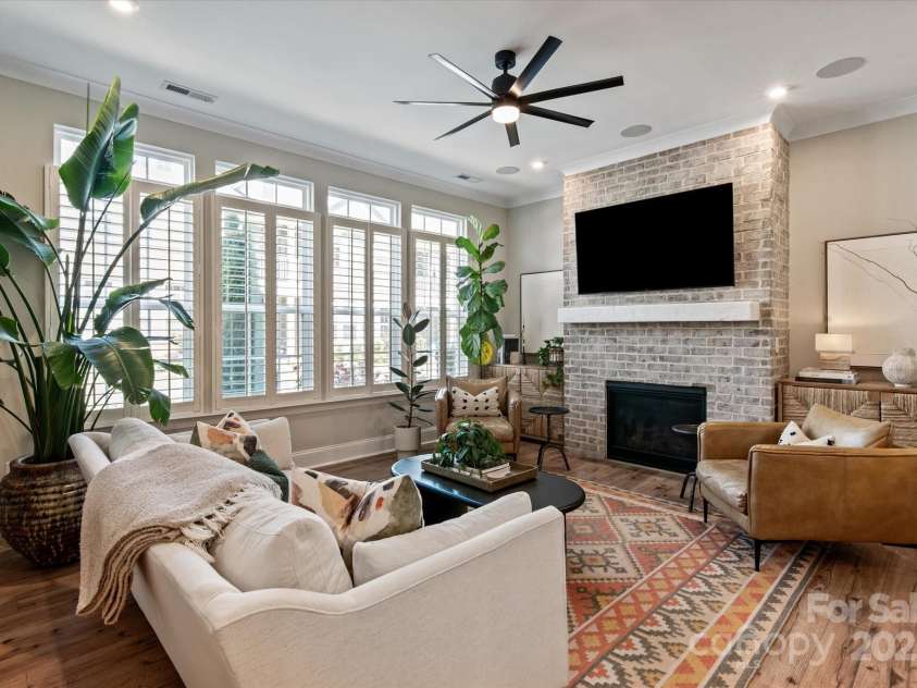 20216 Shaffer Bach Lane, Charlotte, NC 28277.  MLS# CAR4264477, YatesRealty ID 16262. Relax by the Fire Place and the Windows with Custom Shudders that still provide LOTS of Natural Light