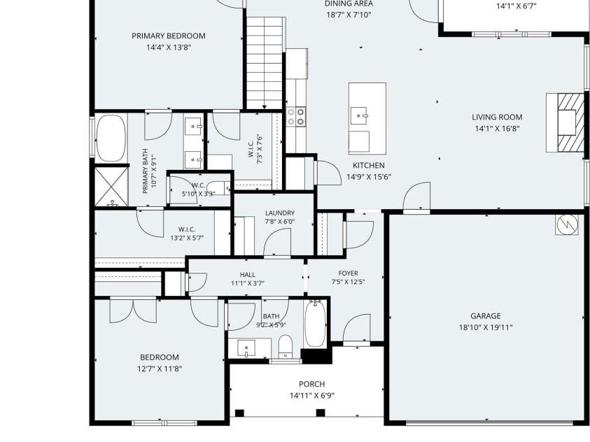 7540 Deer Track Drive, Denver, NC 28037.  MLS# CAR4343994, YatesRealty ID 16276. Floorplan, with measurements