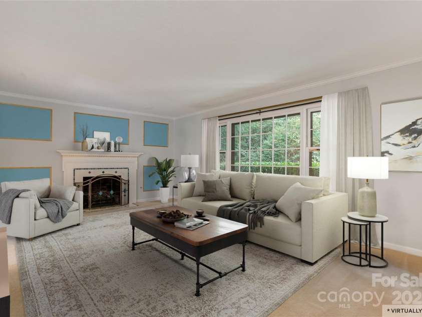 1010 Indian Hill Road, Hendersonville, NC 28791.  MLS# CAR4187228, YatesRealty ID 16286. Living Room - virtual staging